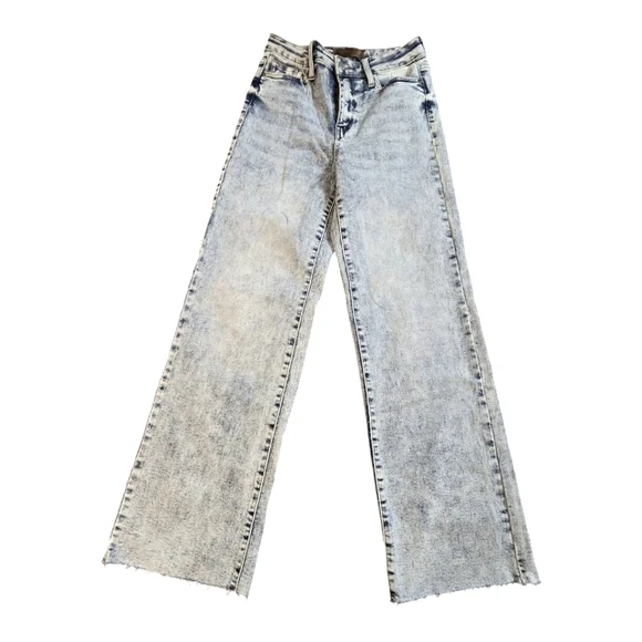 JUDY BLUE Wide Leg Acid Wash Jeans Sz 27 - Picture 1 of 8